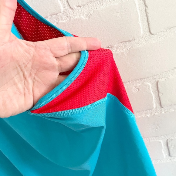 Nike Pro Womens Tank top Blue White Athletic Performance Racer back Sz L - Picture 10 of 13